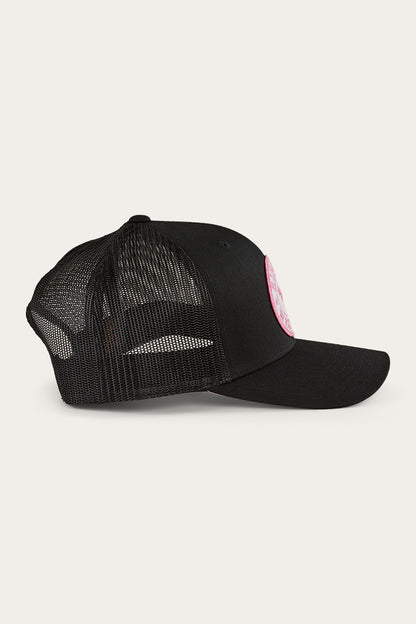 Tara Ponytail Trucker Cap - Black