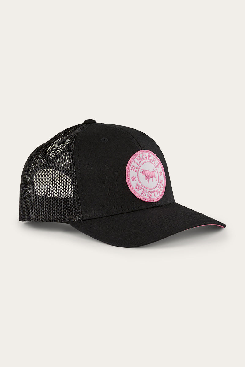 Tara Ponytail Trucker Cap - Black