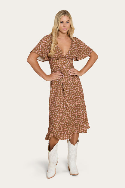 Posie Womens Midi Dress - Toffee