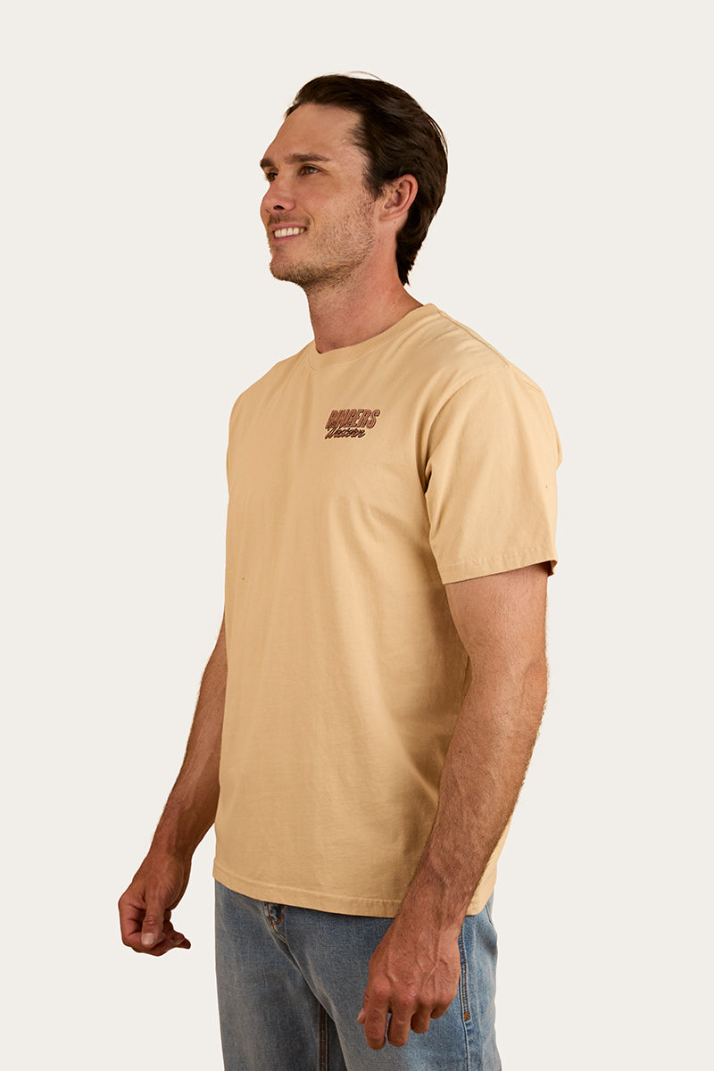 Cowboy Club Mens Loose Fit T-Shirt - Dark Sand