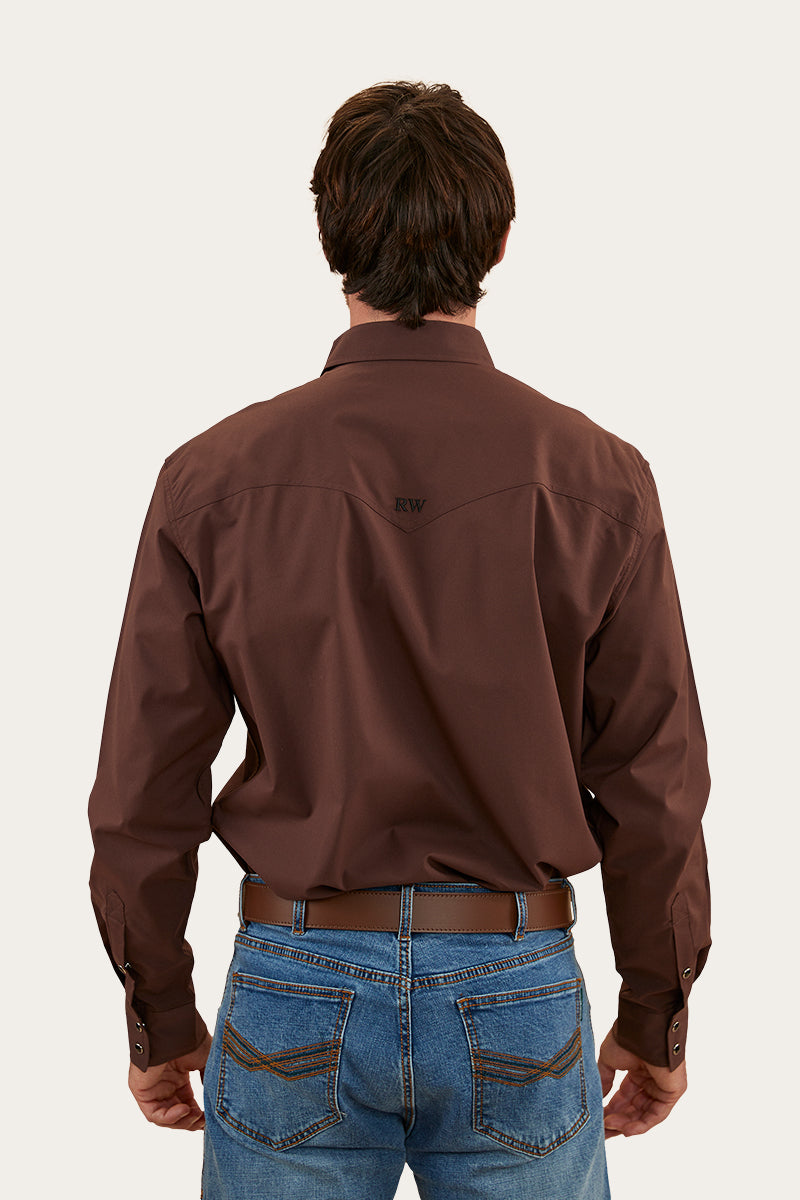 Dillinger Mens Western Shirt - Chocolate