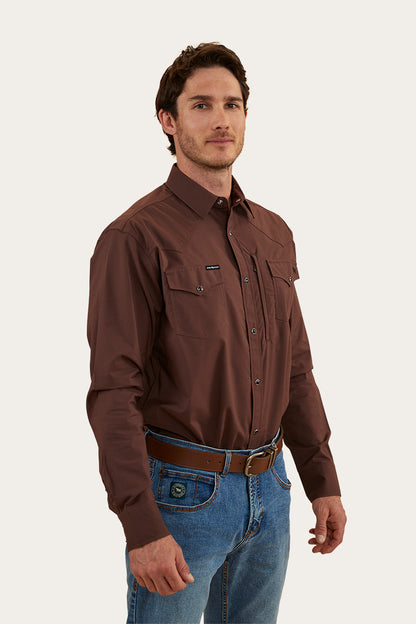 Dillinger Mens Western Shirt - Chocolate