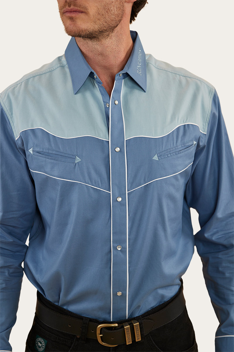 McGraw Mens Western Shirt - Blue