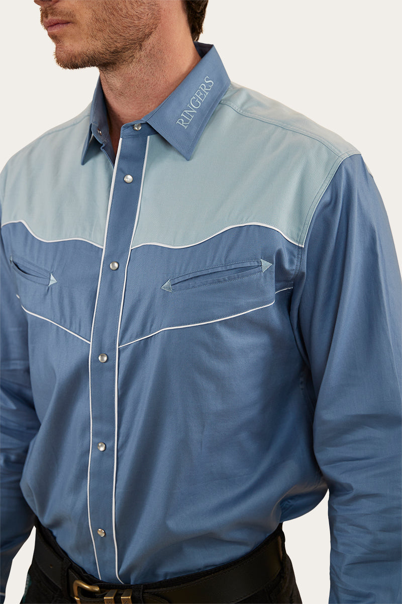 McGraw Mens Western Shirt - Blue