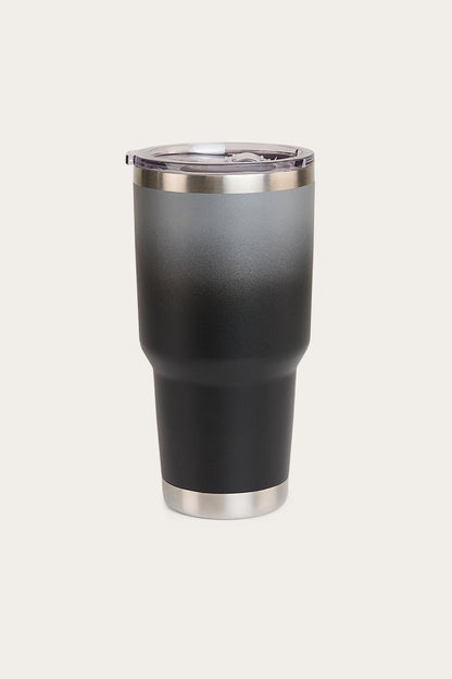 Yarra Powder Coated Insulated Tumbler - Black / Silver