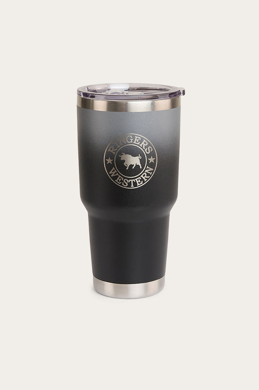 Yarra Powder Coated Insulated Tumbler - Black / Silver