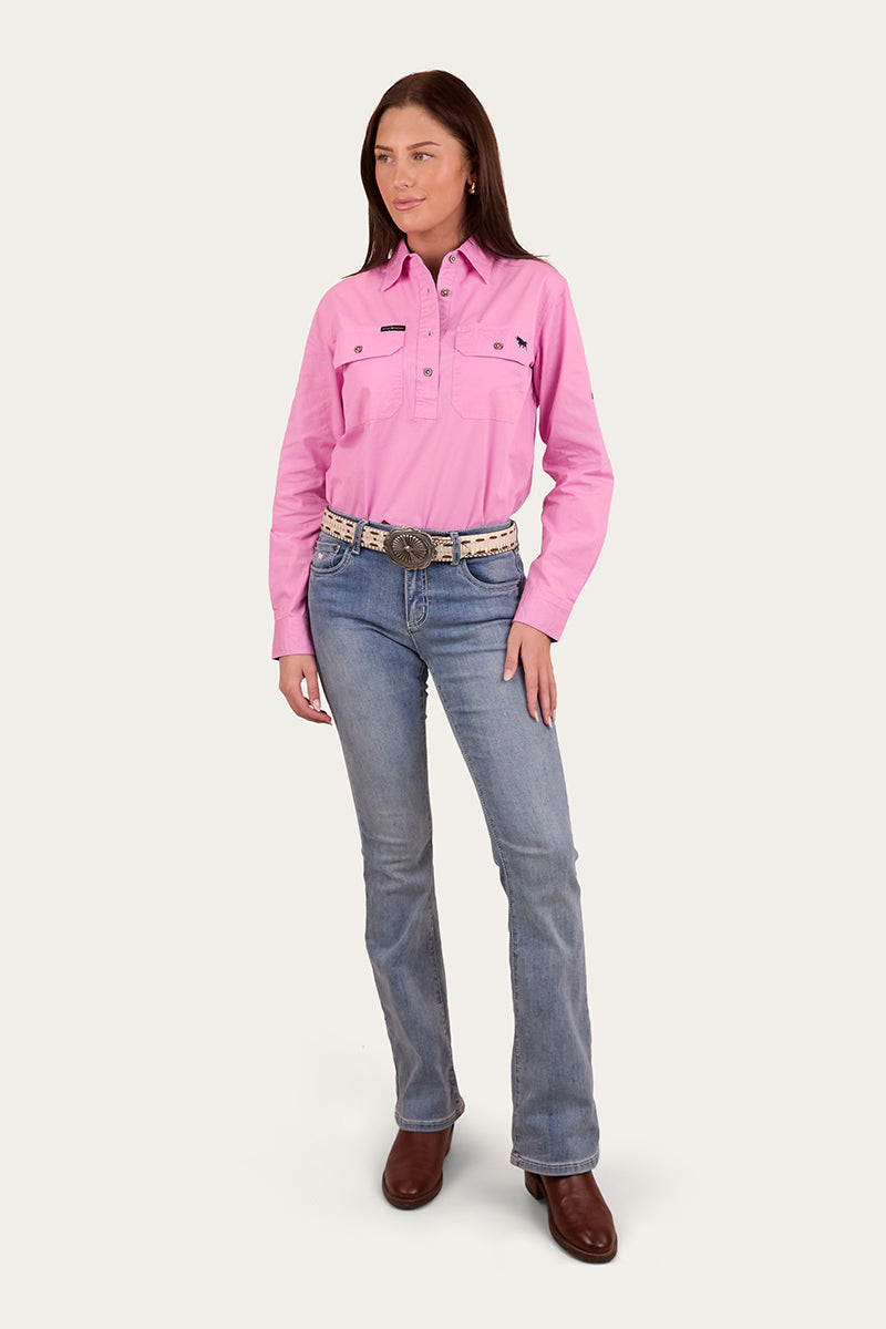 Pentecost River Womens Half Button Work Shirt - Pastel Pink