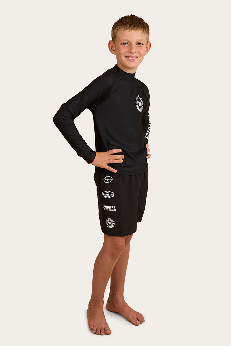 Griffith Boys Swim Short - Black / White