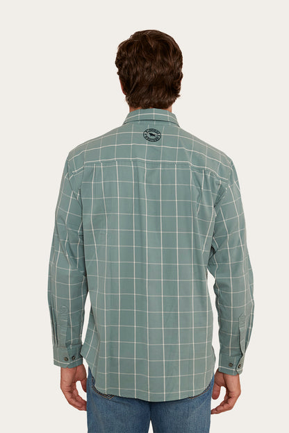 Richmond Mens Full Button Work Shirt - Sea Green