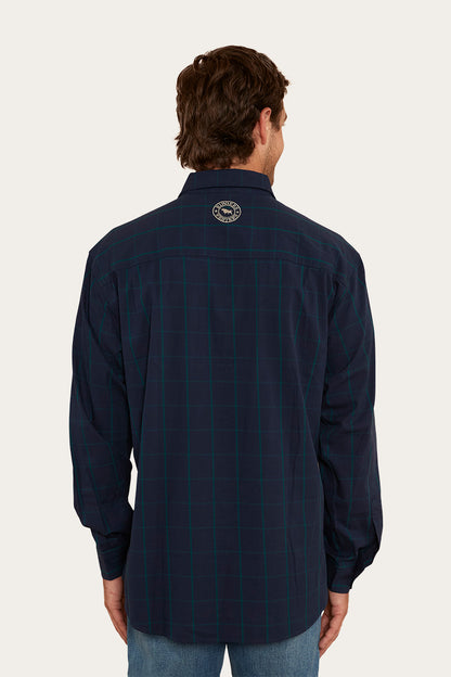 Richmond Mens Full Button Work Shirt - Navy