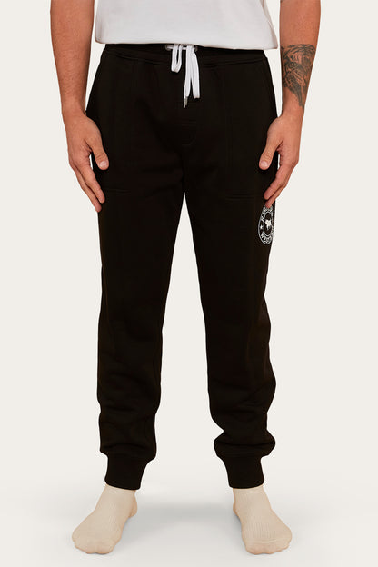 Kansas Mens Trackpants - Black/White