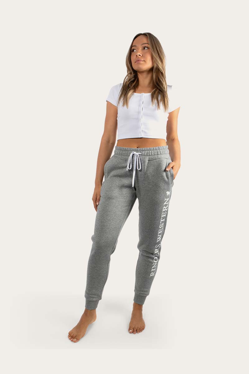 Iluka Womens Trackpant - Grey Marle/White