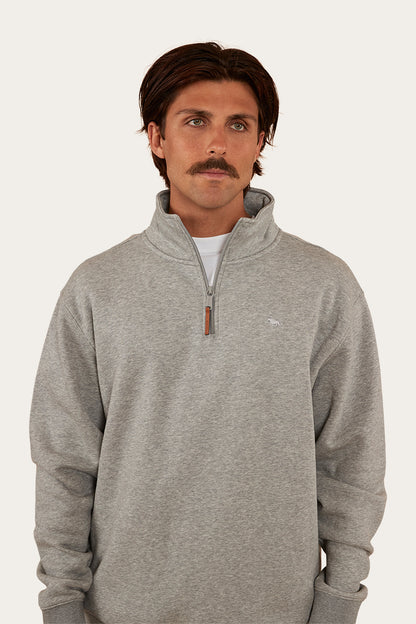 Strand Mens 1/4 Zip Crew - Grey Marle