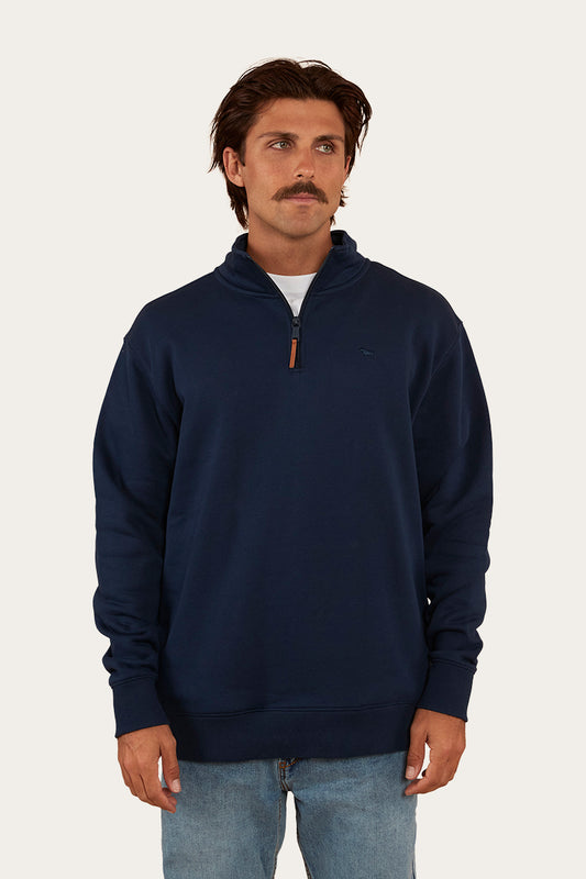 Strand Mens 1/4 Zip Crew - Navy