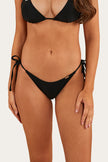 Signature Bull Womens Tie Side Bikini Bottom - Black