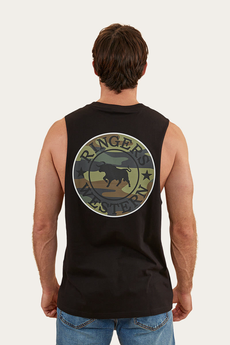 Signature Bull Mens Muscle Tank - Black/Camo