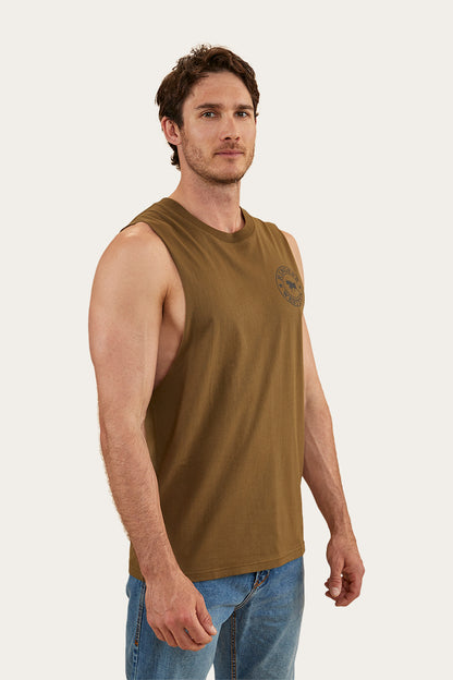 Signature Bull Mens Muscle Tank - Military Green