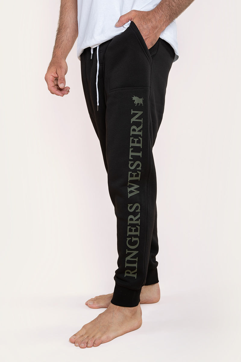 Texas Mens Trackpant - Black/Military Green