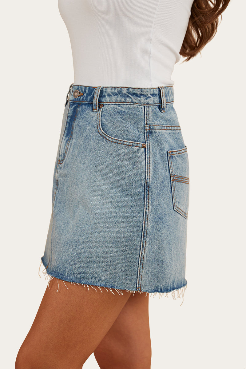 Venice Womens Denim Skirt - Light Wash Blue