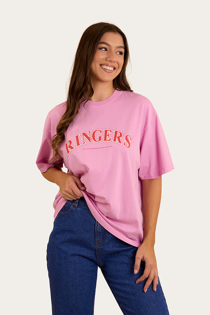 Varsity Womens Oversized T-Shirt - Pastel Pink