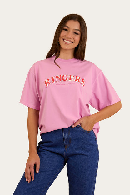 Varsity Womens Oversized T-Shirt - Pastel Pink