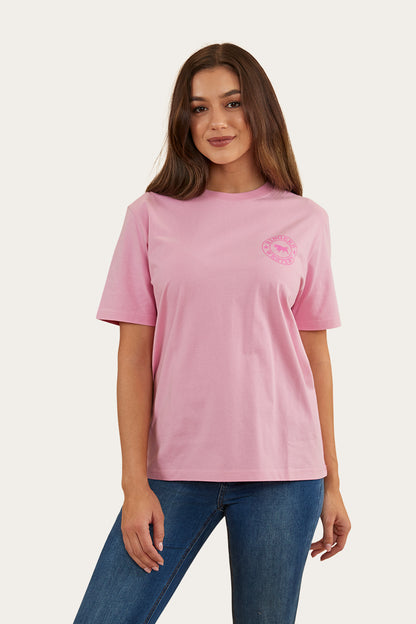 Signature Bull Womens Loose Fit T-Shirt - Pastel Pink/Candy