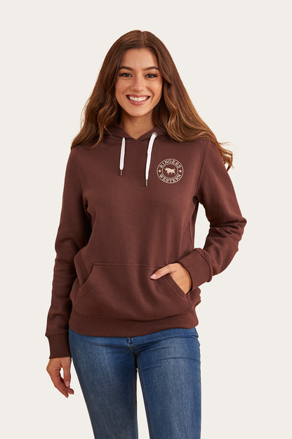 Signature Bull Womens Pullover Hoodie - Chocolate/Dark Sand