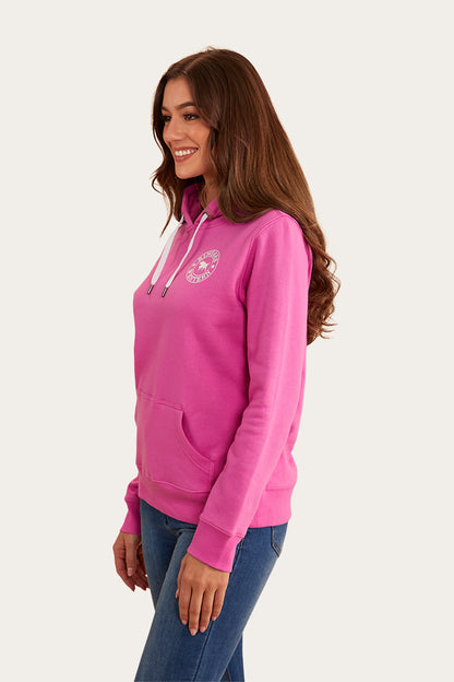 Signature Bull Womens Pullover Hoodie - Candy/White