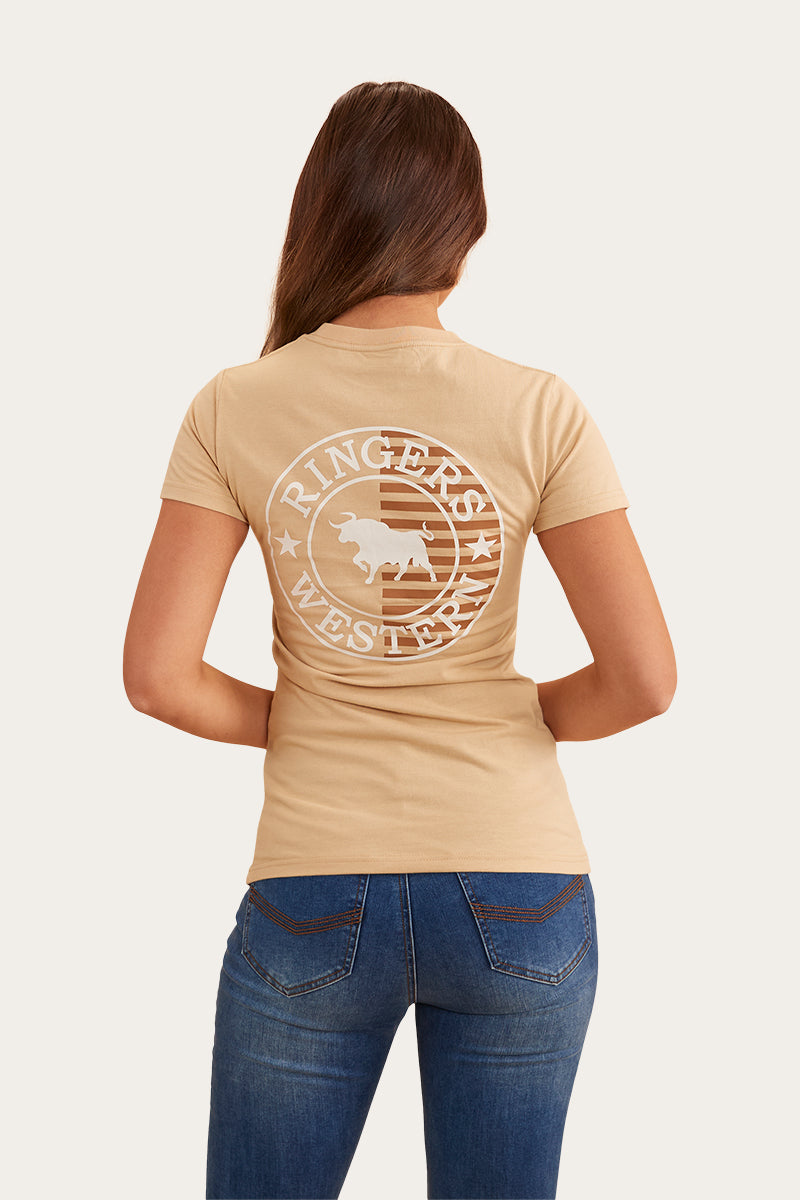 Signature Bull Flag Womens Classic Fit T-Shirt - Dark Sand