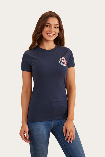 Signature Bull Flag Womens Classic Fit T-Shirt - Navy