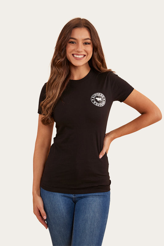 Signature Bull Flag Womens Classic Fit T-Shirt - Black