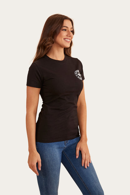 Signature Bull Flag Womens Classic Fit T-Shirt - Black