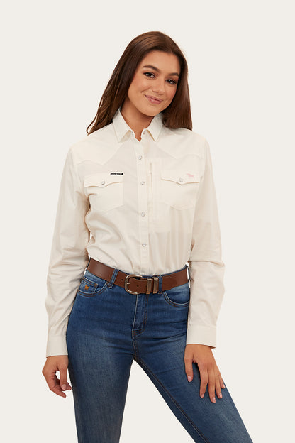 Silverlake Womens Western Shirt - Off White