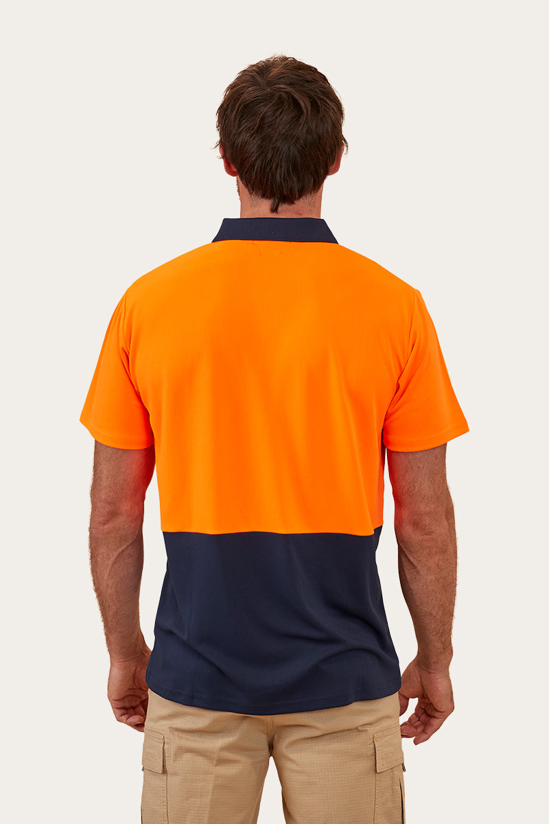 Crossroad Mens Hi-Vis Polo - Neon Orange Red