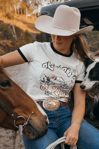 Melrose Womens Classic Fit T-Shirt - Off White/Black