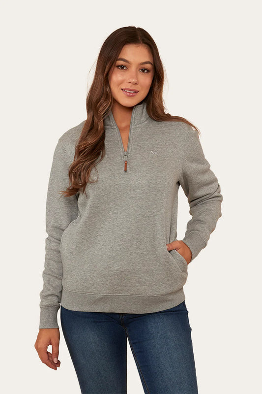 Peninsula Womens 1/4 Zip Crew - Grey Marle