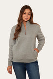 Peninsula Womens 1/4 Zip Crew - Grey Marle