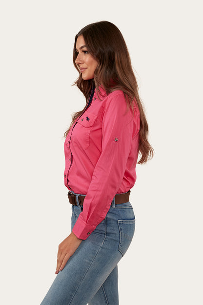 Pentecost River Womens Full Button Work Shirt - Melon