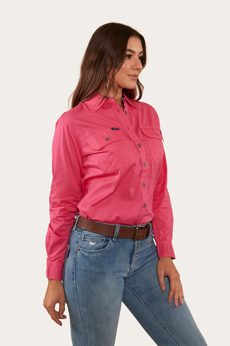 Pentecost River Womens Full Button Work Shirt - Melon