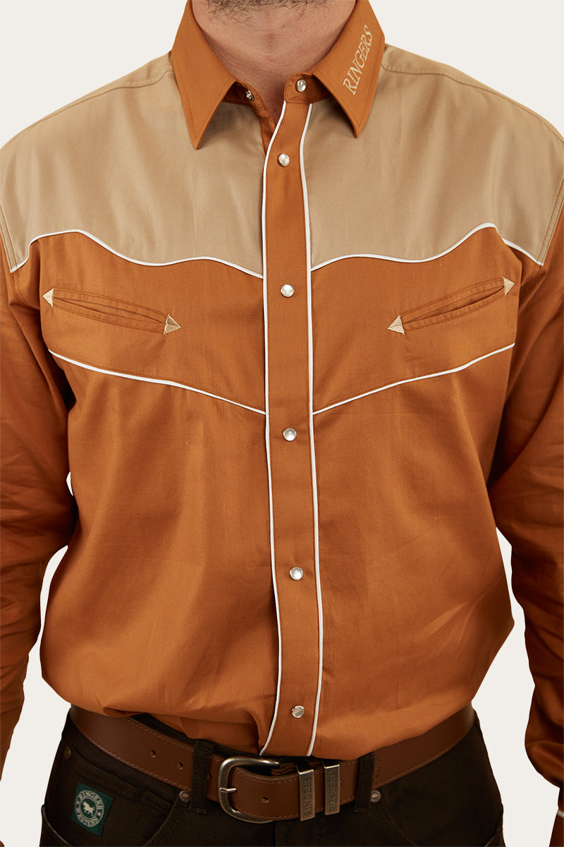 McGraw Mens Western Shirt - Toffee/Dark Sand