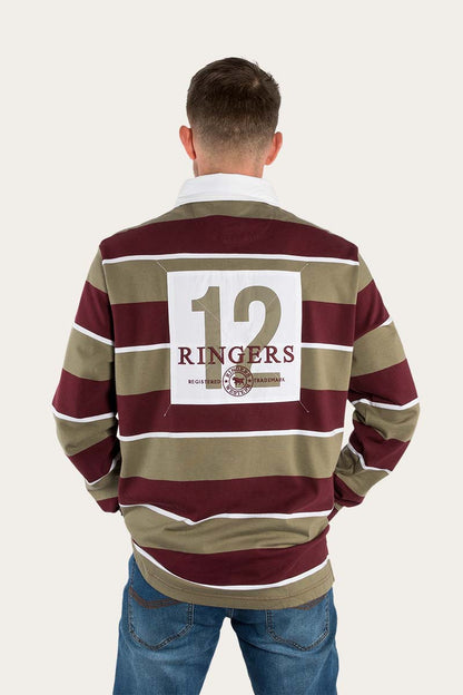 Regency Mens Rugby Jersey - Cabernet/Khaki