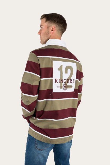 Regency Mens Rugby Jersey - Cabernet/Khaki