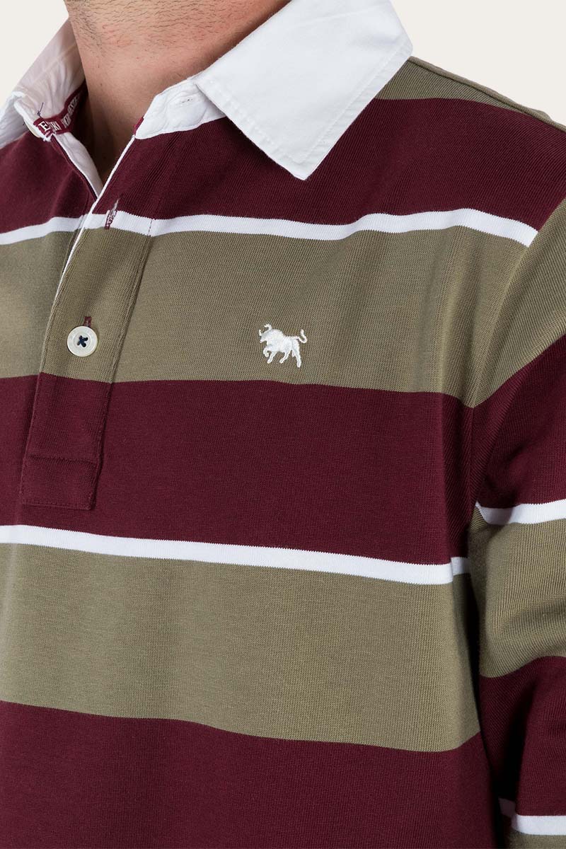 Regency Mens Rugby Jersey - Cabernet/Khaki