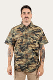 Bulgarra Mens Ripstop Full Button Work Shirt - Camo