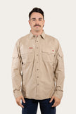 Pilbara Mens Ripstop Full Button Work Shirt - Camel