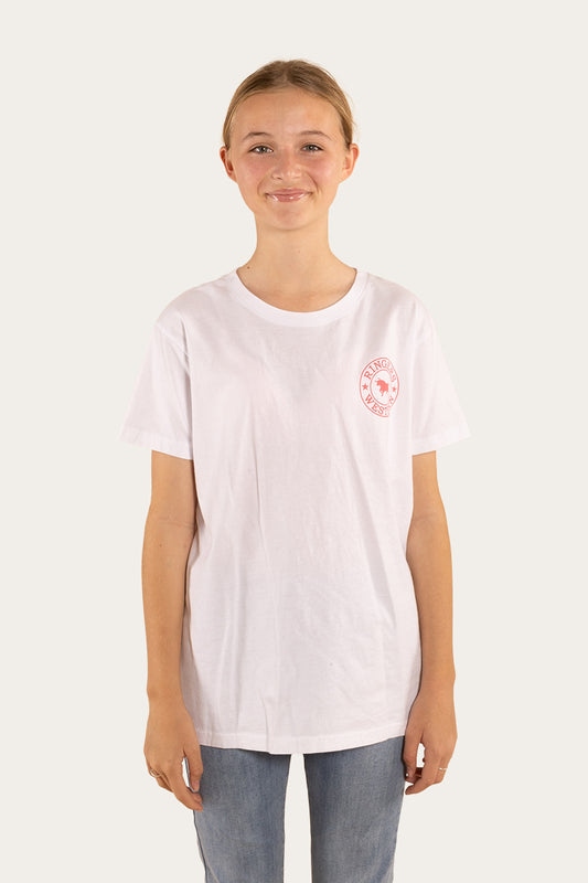 Signature Bull Kids Classic Fit T-Shirt - White/Melon