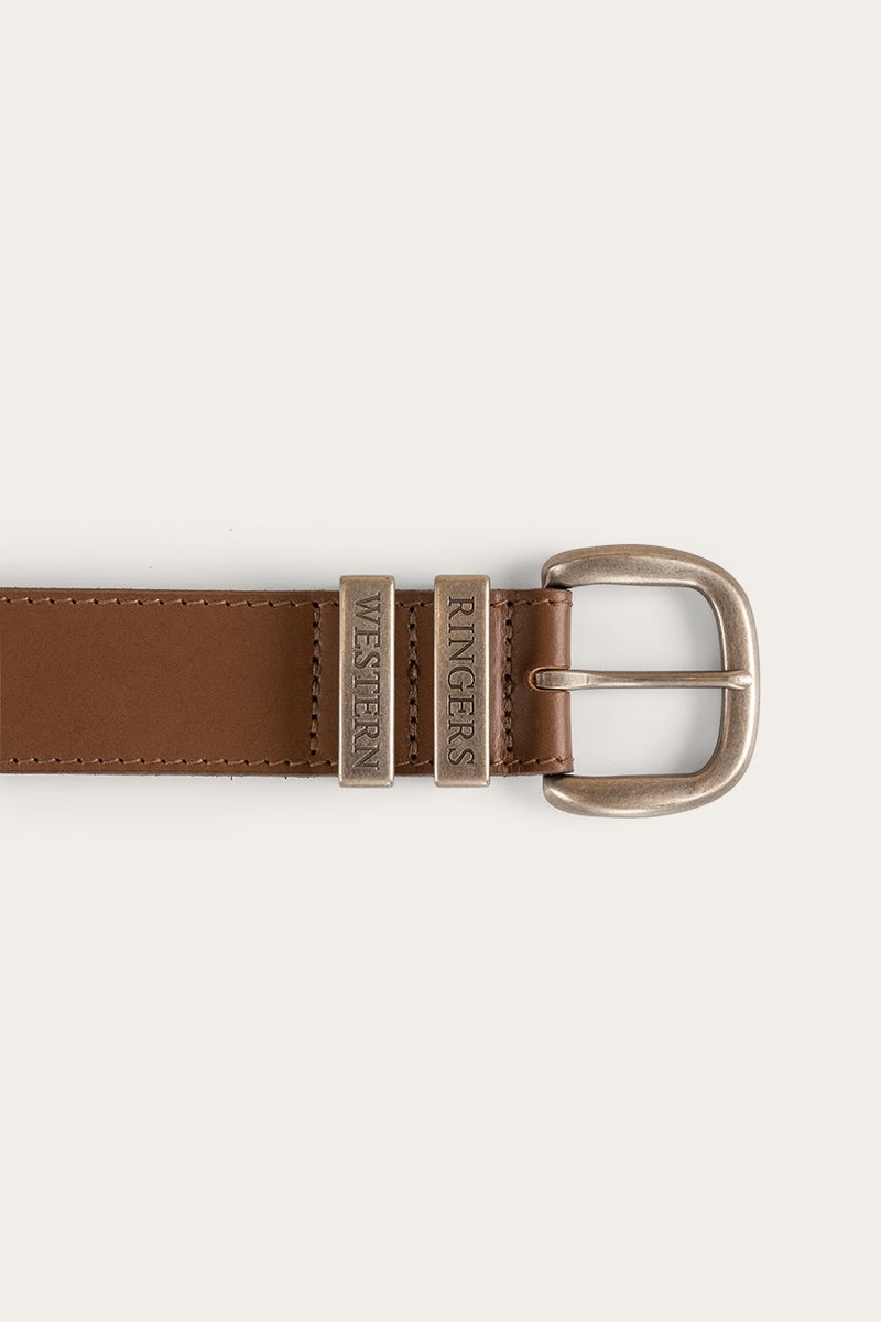 James Kids Belt - Tawny Brown/Silver - 100% Australian Made