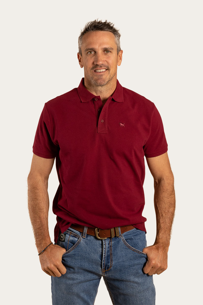 Essential Mens Polo - Burgundy