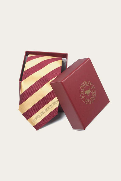 Flemington Stripe Tie Burgundy