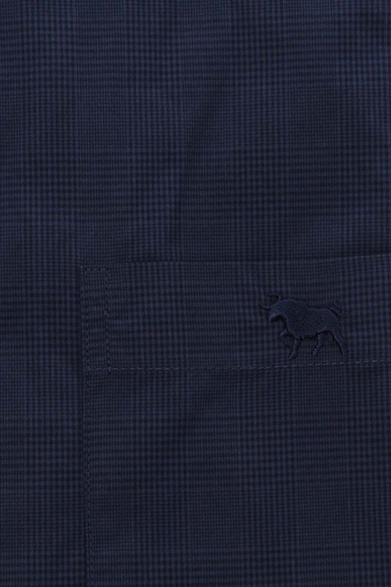 Territory Mens Check Dress Shirt - Navy/Steele